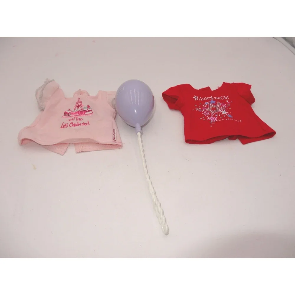 American Girl Doll Clothes Lot 2 Shirts San Francisco Red Pink Let's Celebrate